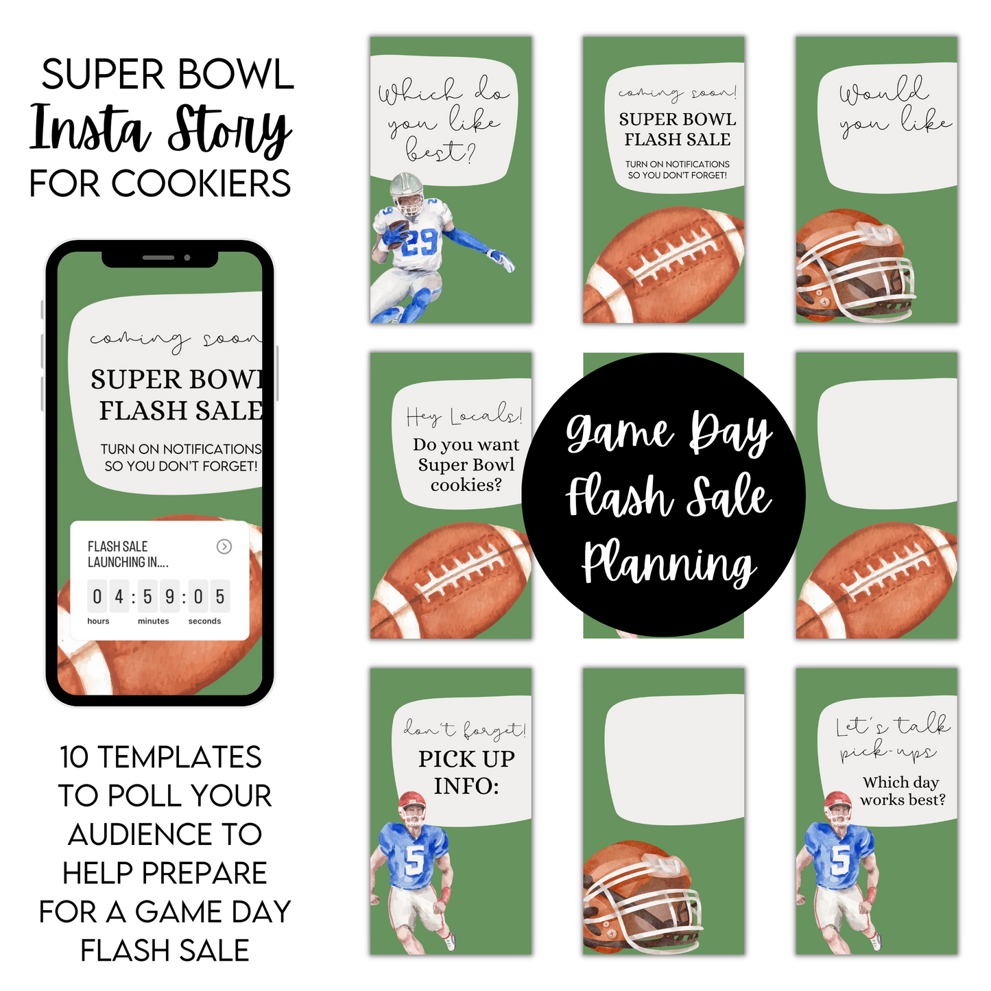 Super Bowl Flash Sale - Instagram Story & Templates - Presale & Pop-Up