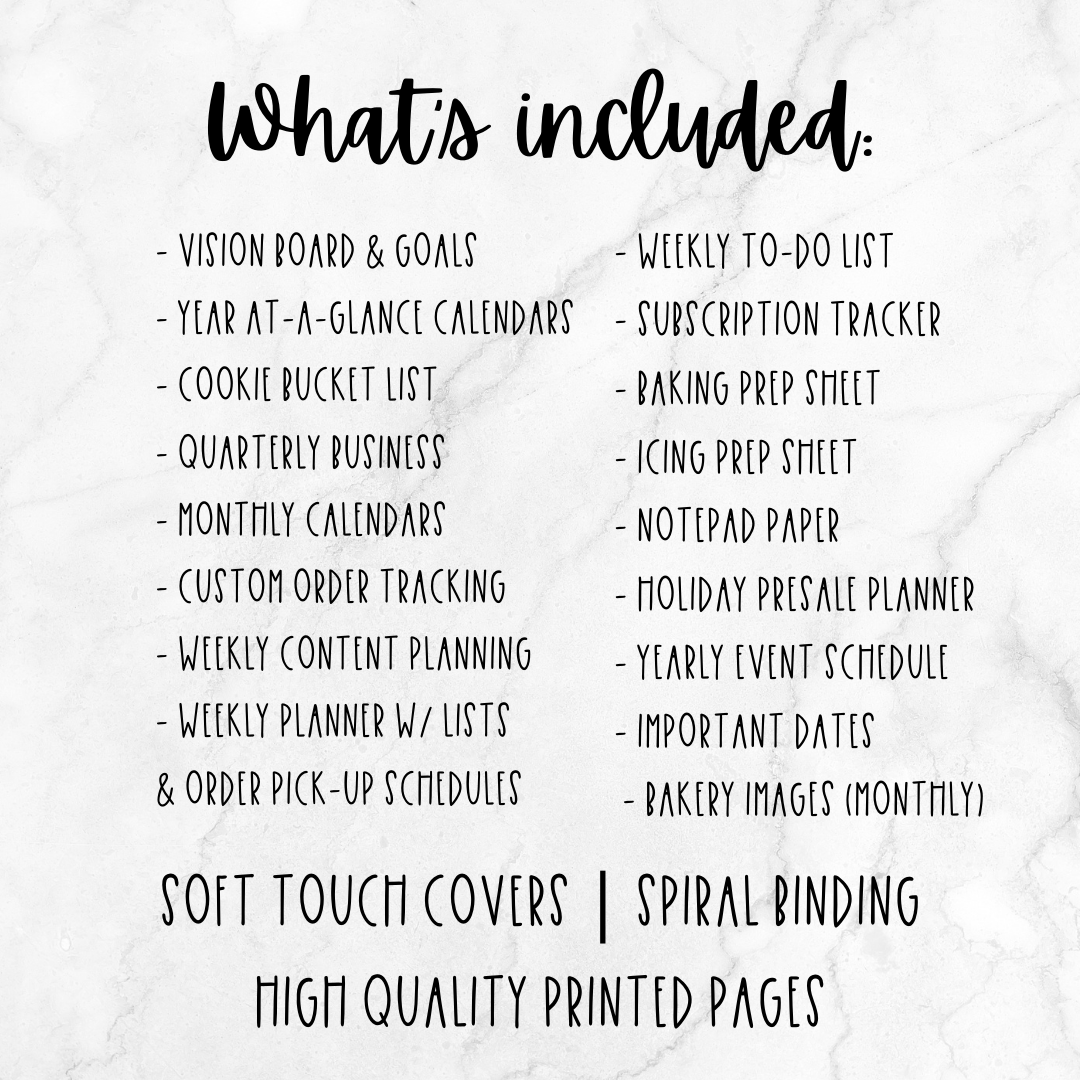 2025 Home Bakery Planner - Hard Copy - Spiral Bound - 306 Page Planner for Cookiers and Bakers