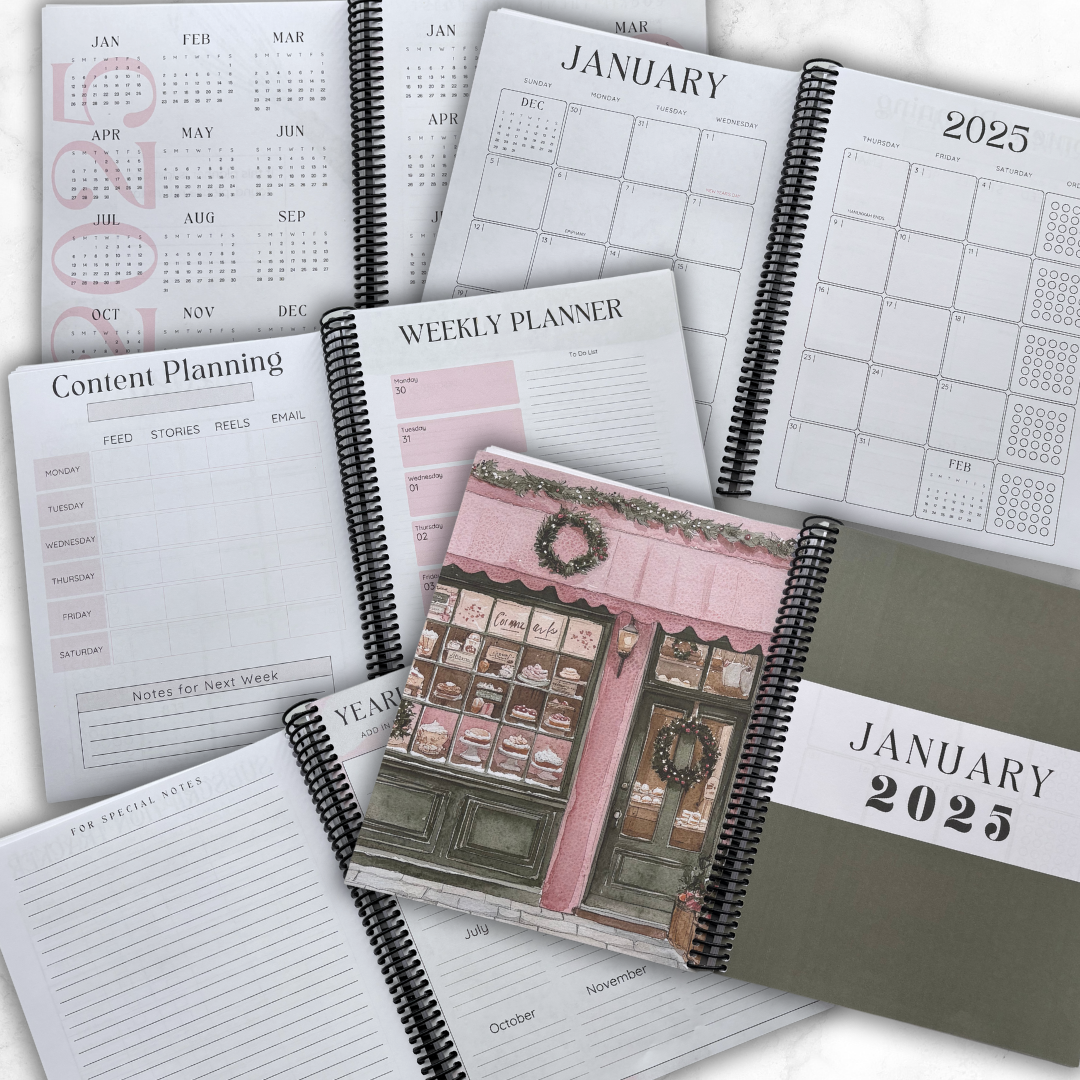 2025 Home Bakery Planner - Hard Copy - Spiral Bound - 306 Page Planner for Cookiers and Bakers