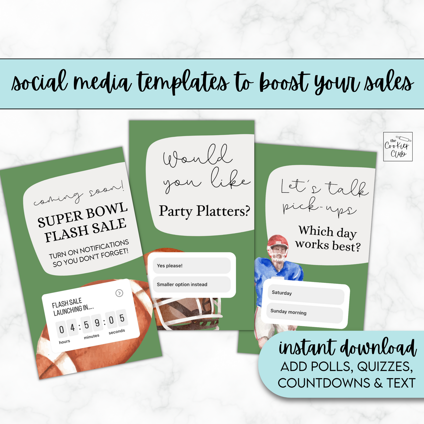 Super Bowl Flash Sale - Instagram Story & Templates - Presale & Pop-Up