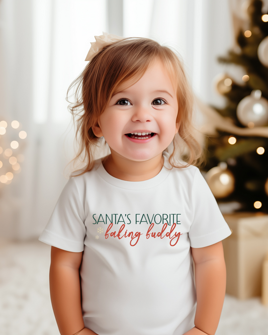 Santa's Favorite Baking Buddy Toddler Short Sleeve Tee