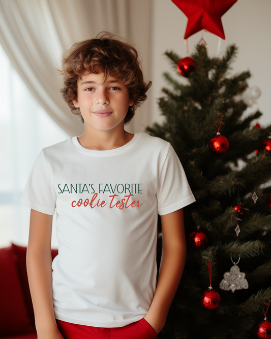 Santa's Favorite Cookie Tester Youth Short Sleeve T-Shirt