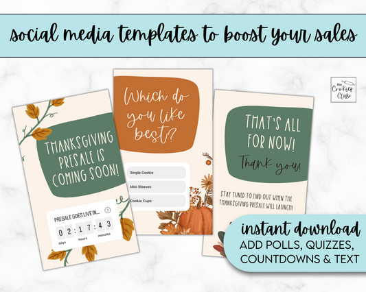 Thanksgiving - Instagram Story & Templates - Presale & Pop-Up