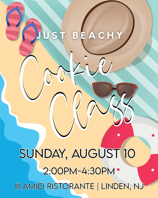Just Beachy Cookie & Sip Decorating Class - Linden, NJ - 8/10/25 from 2:00pm-4:30pm