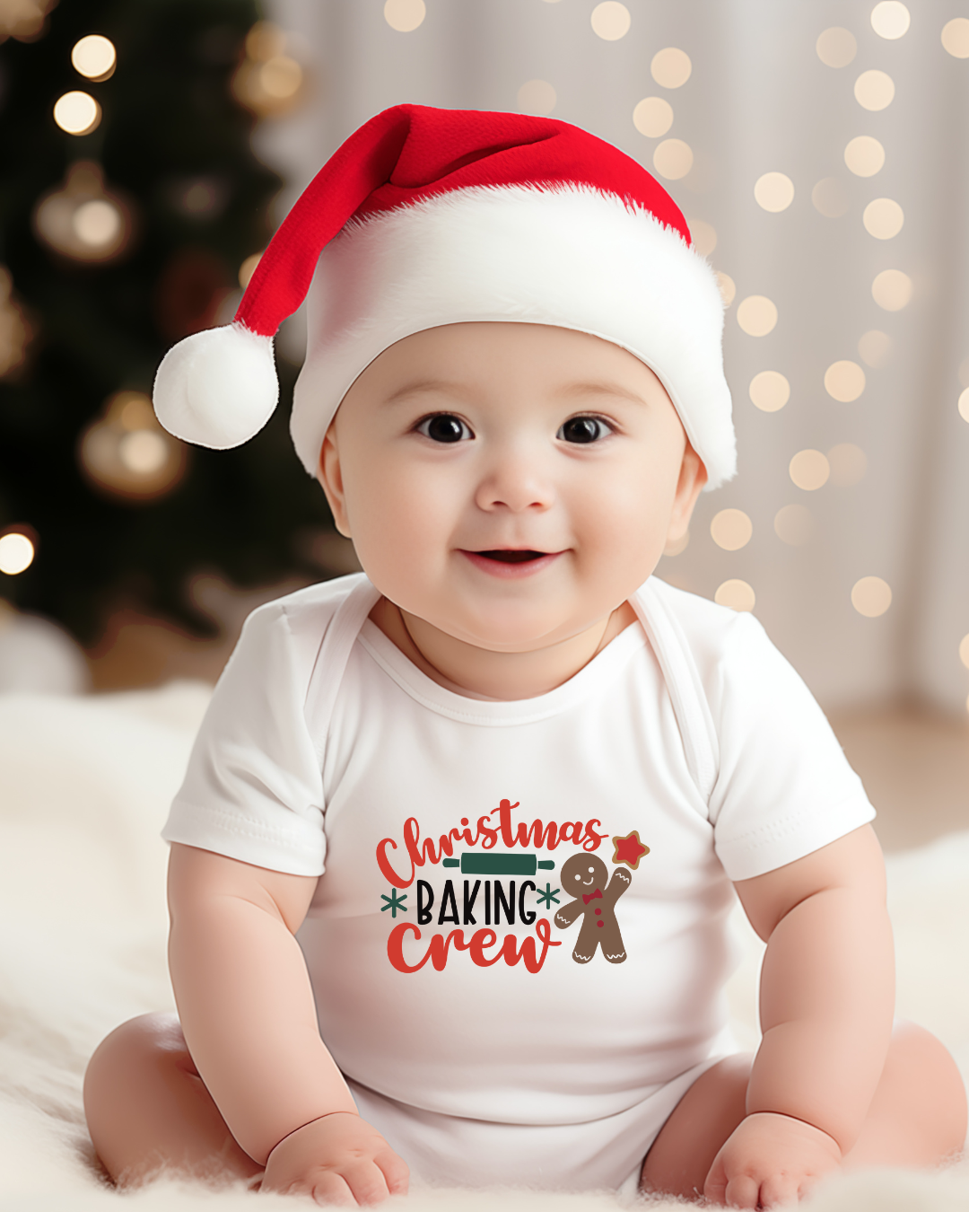 Christmas Baking Crew Baby Short Sleeve Onesie
