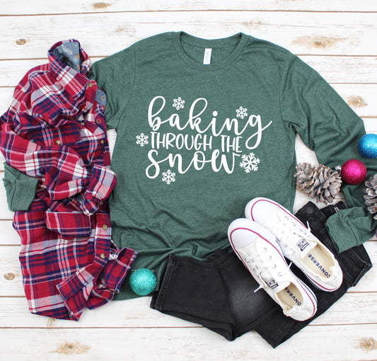 Baking Through the Snow Unisex Long Sleeve Tee