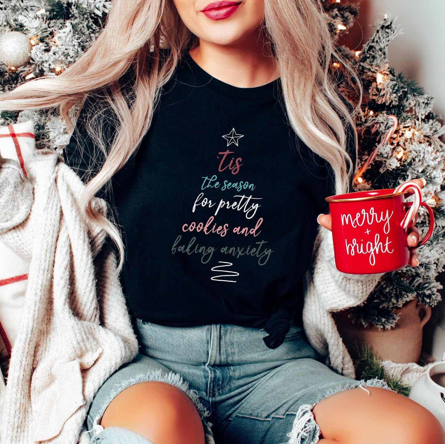 'Tis the Season for Pretty Cookies & Baking Anxiety Unisex Tee