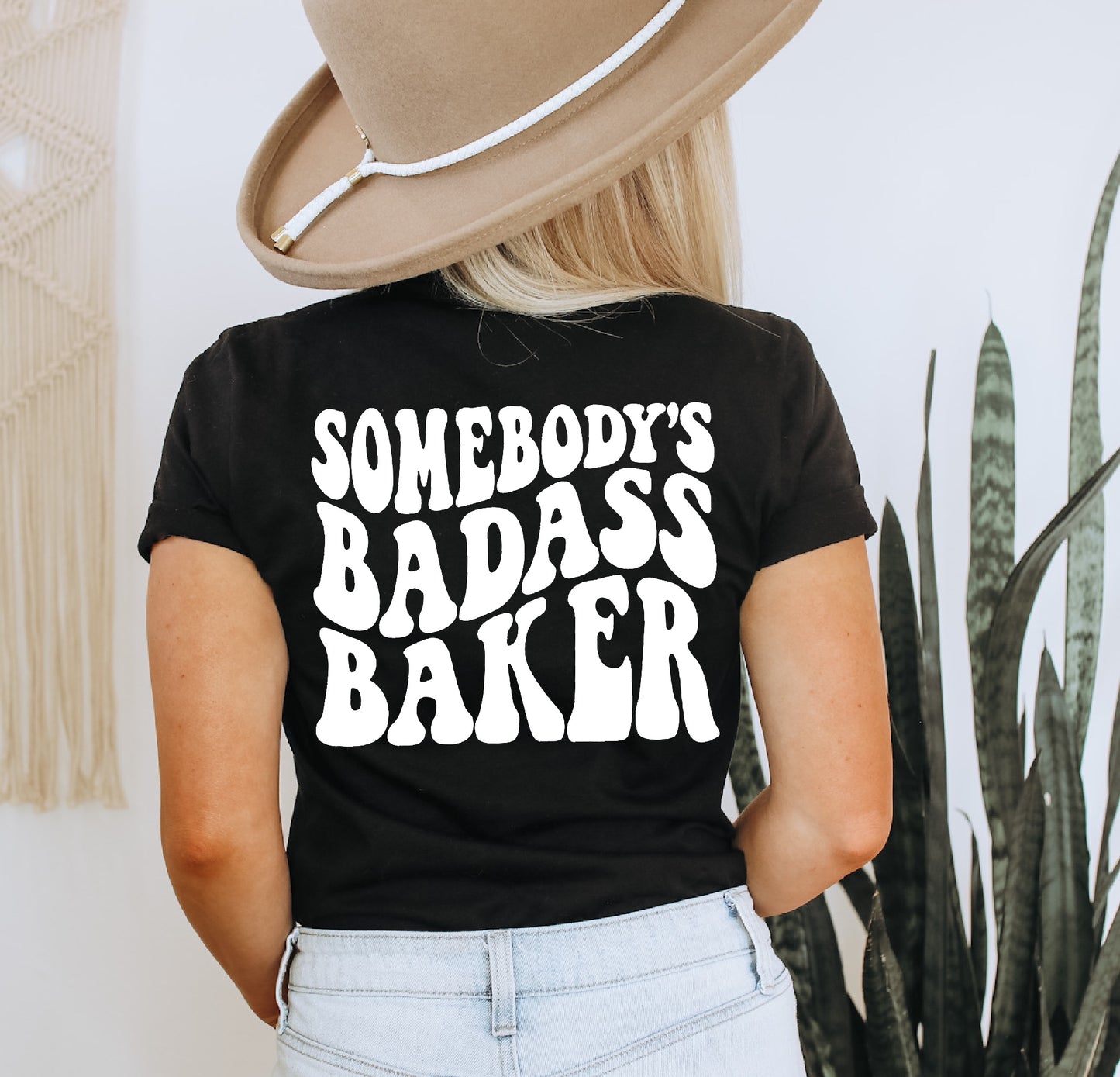 Somebody's Badass Baker Embroidered Unisex Tee