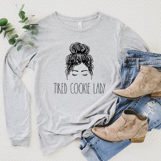Tired Cookie Lady - Unisex Long Sleeve Tee