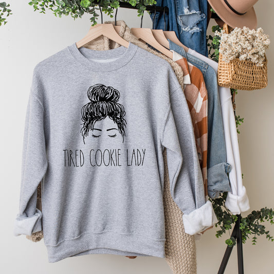 Tired Cookie Lady - Crewneck Sweatshirt