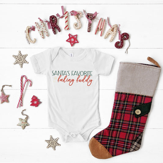 Santa's Favorite Baking Buddy Baby Short Sleeve Onesie