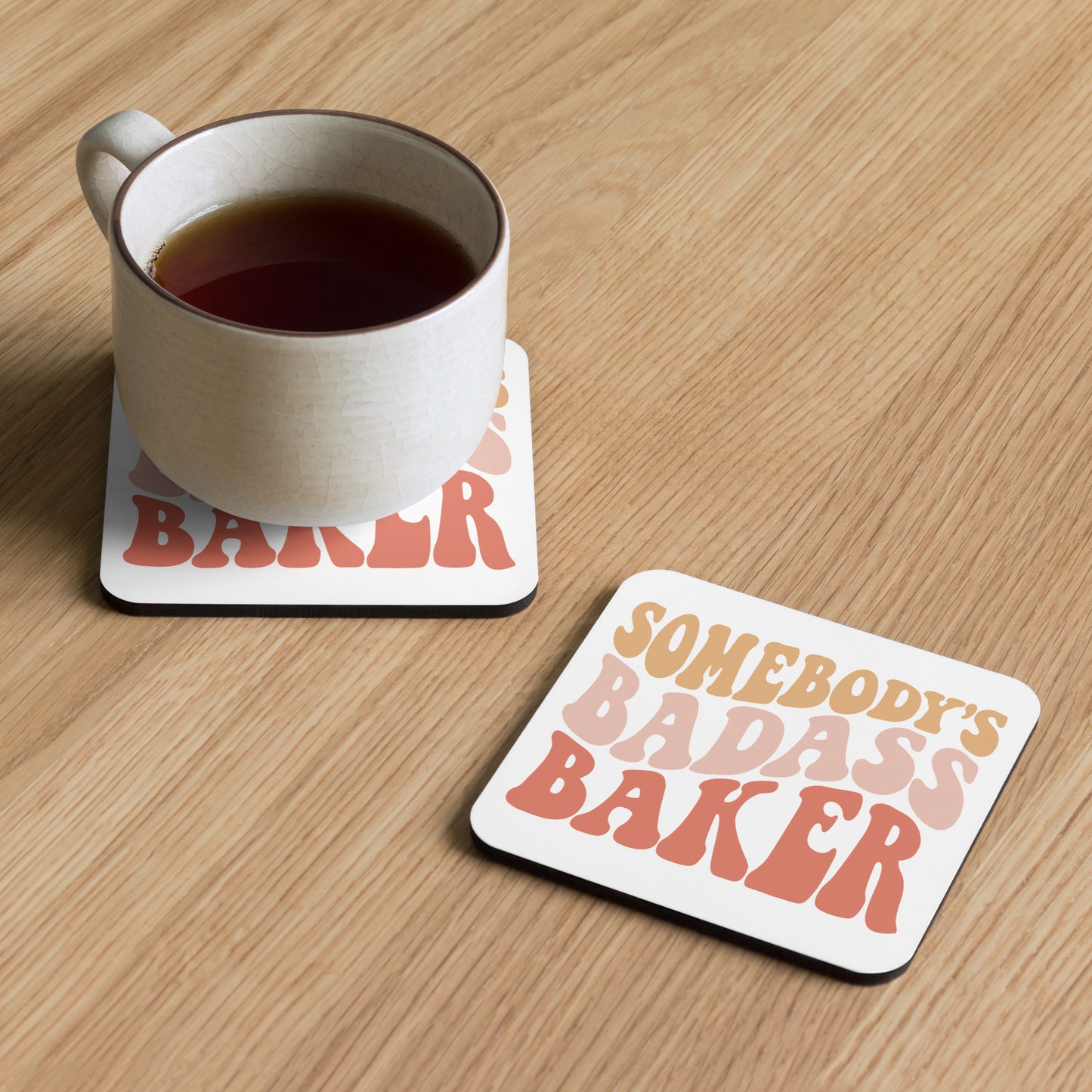 Somebody's Badass Baker Cork-back Coaster
