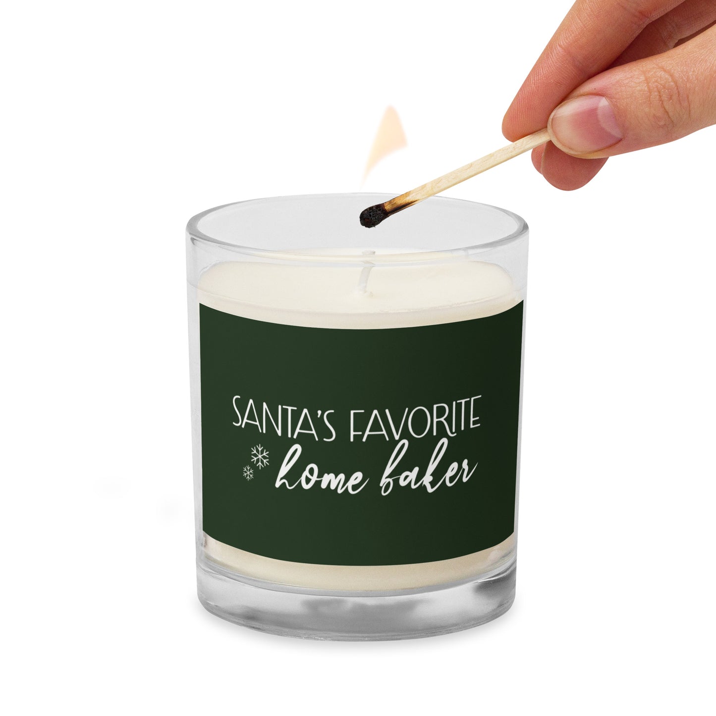 Santa's Favorite Home Baker Glass Jar Soy Wax Candle