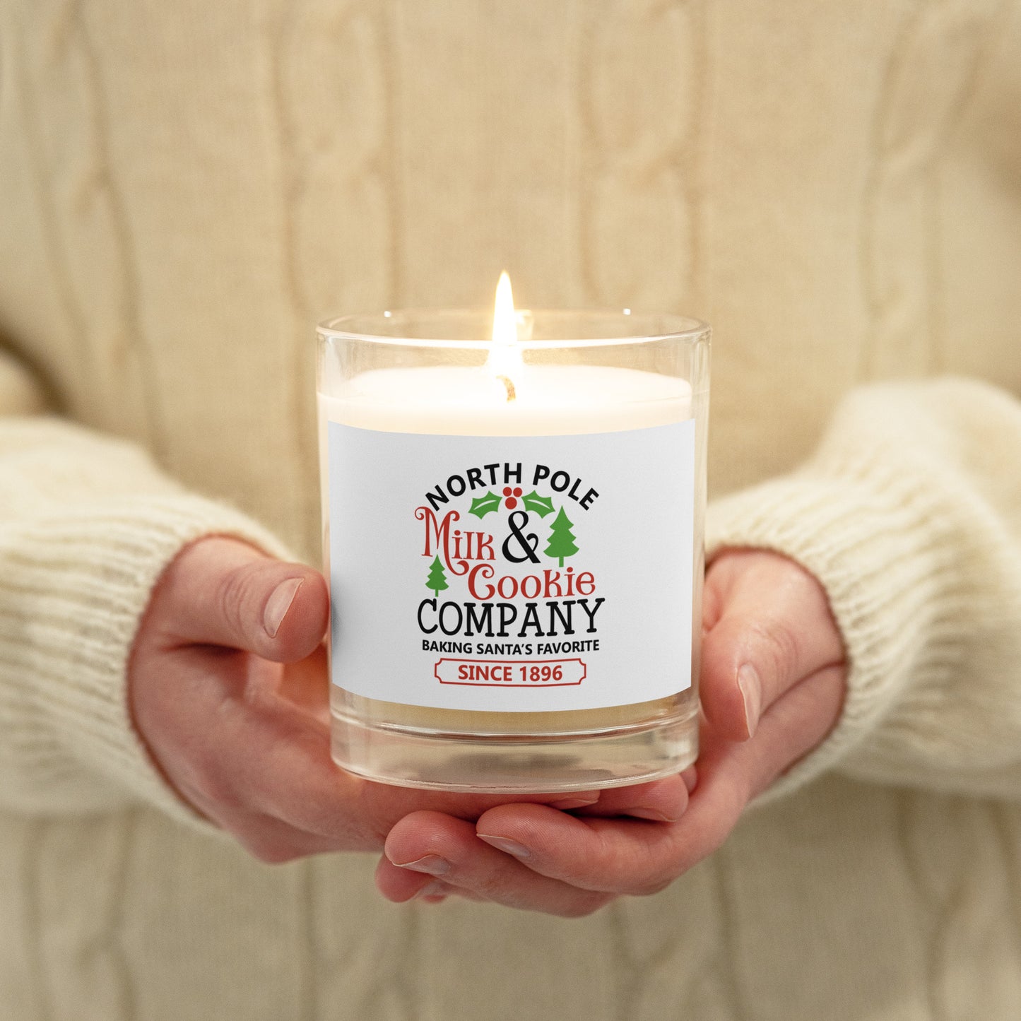 North Pole Milk & Cookie Co. Glass Jar Soy Wax Candle