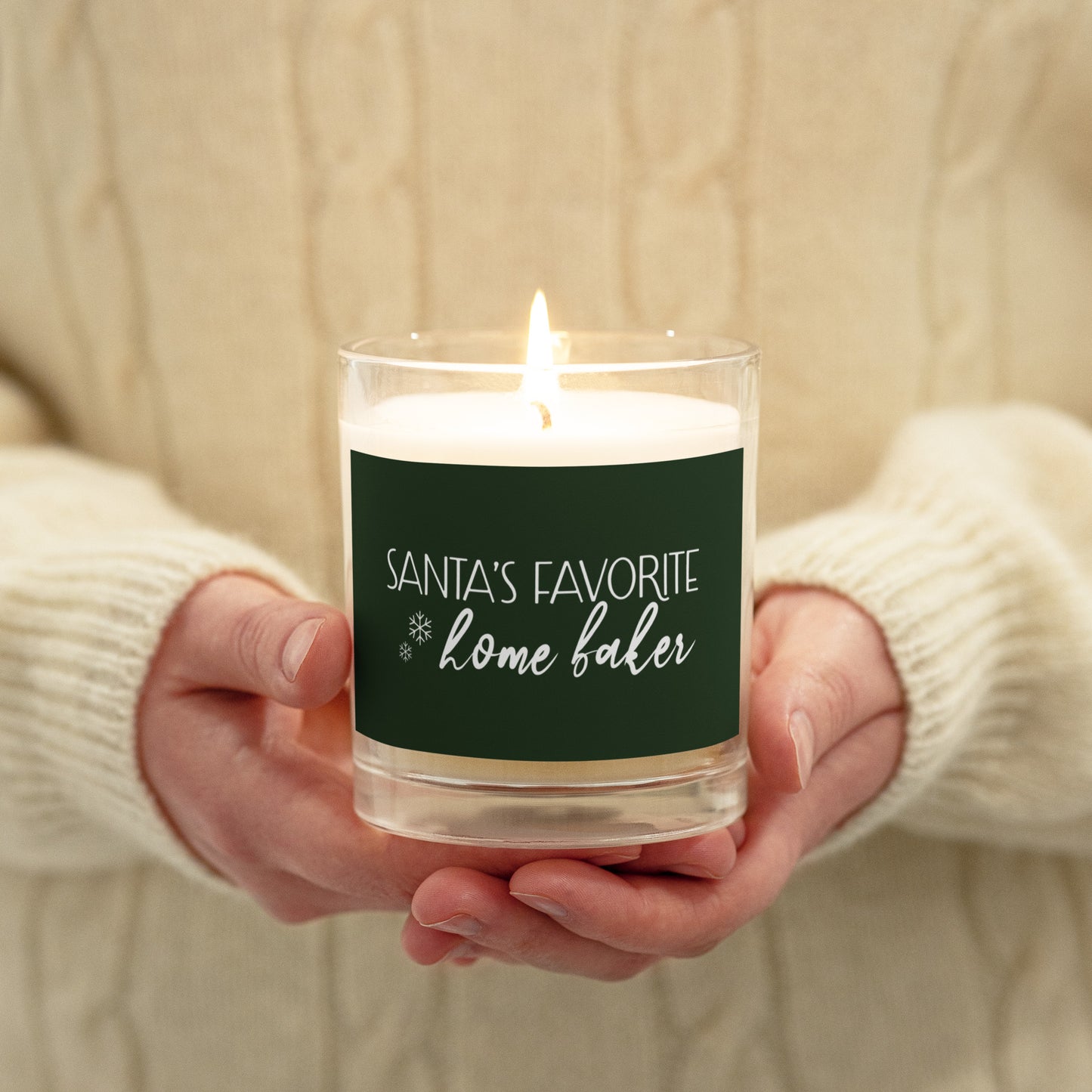 Santa's Favorite Home Baker Glass Jar Soy Wax Candle