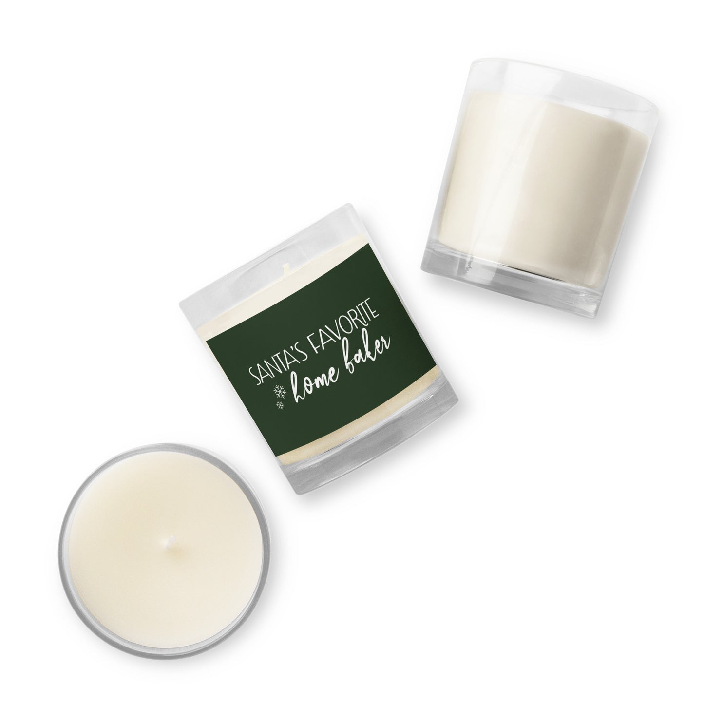 Santa's Favorite Home Baker Glass Jar Soy Wax Candle