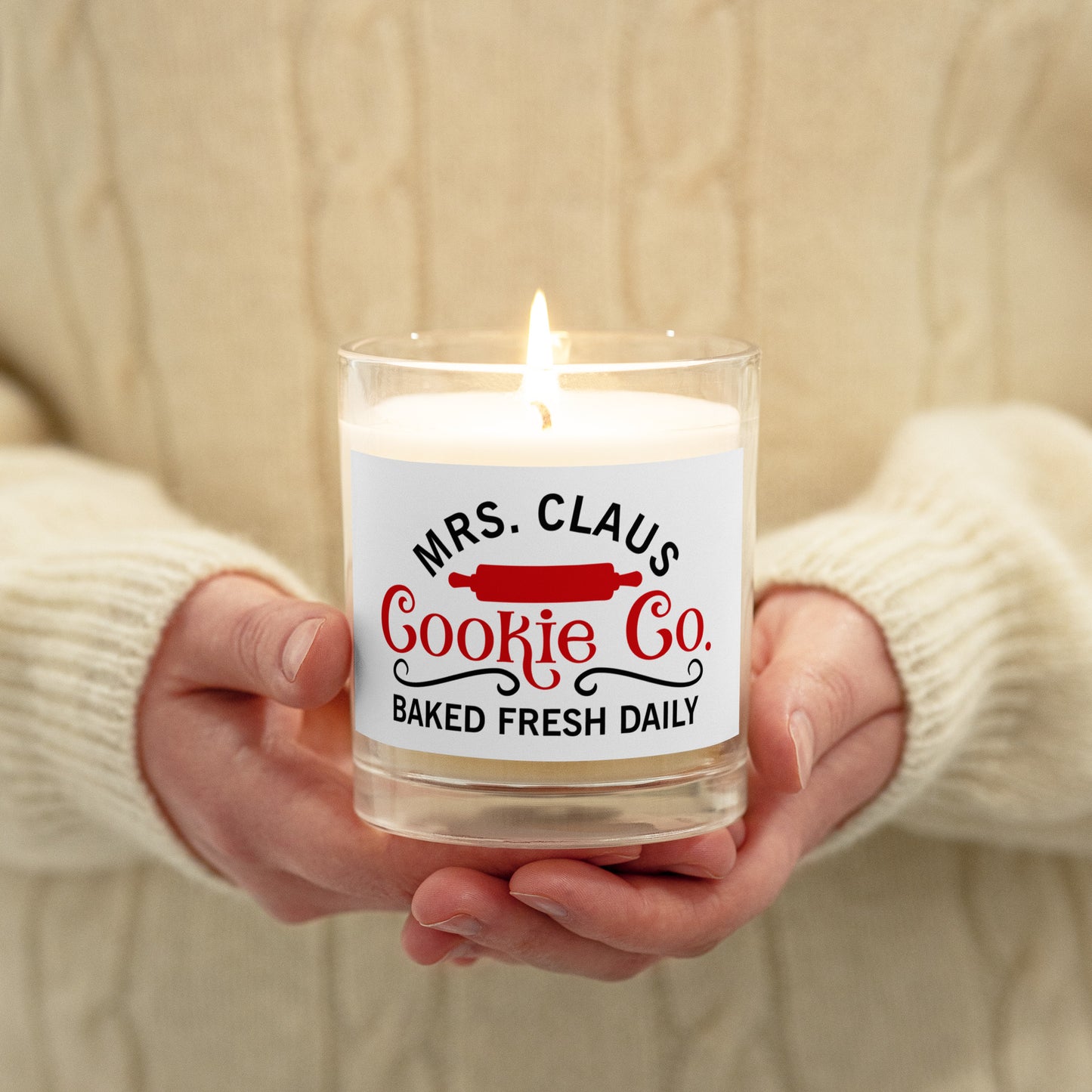Mrs. Claus Cookie Co. Glass Jar Soy Wax Candle