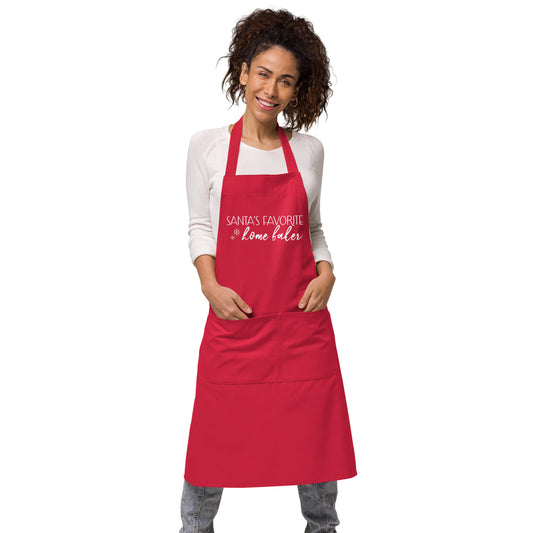 Santa's Favorite Home Baker -Printed - Organic Cotton Apron