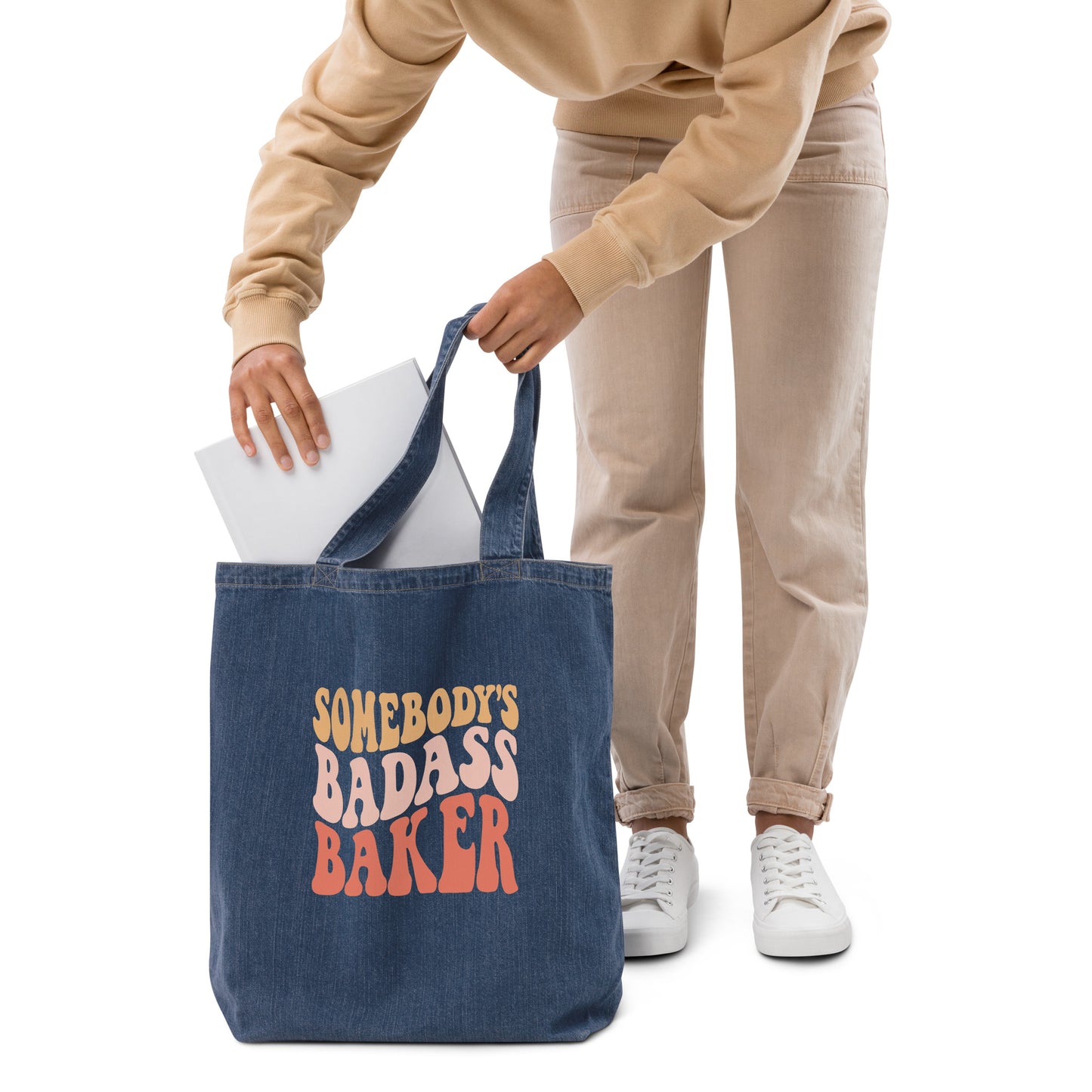 Somebody's Badass Bakery Organic Denim Tote Bag