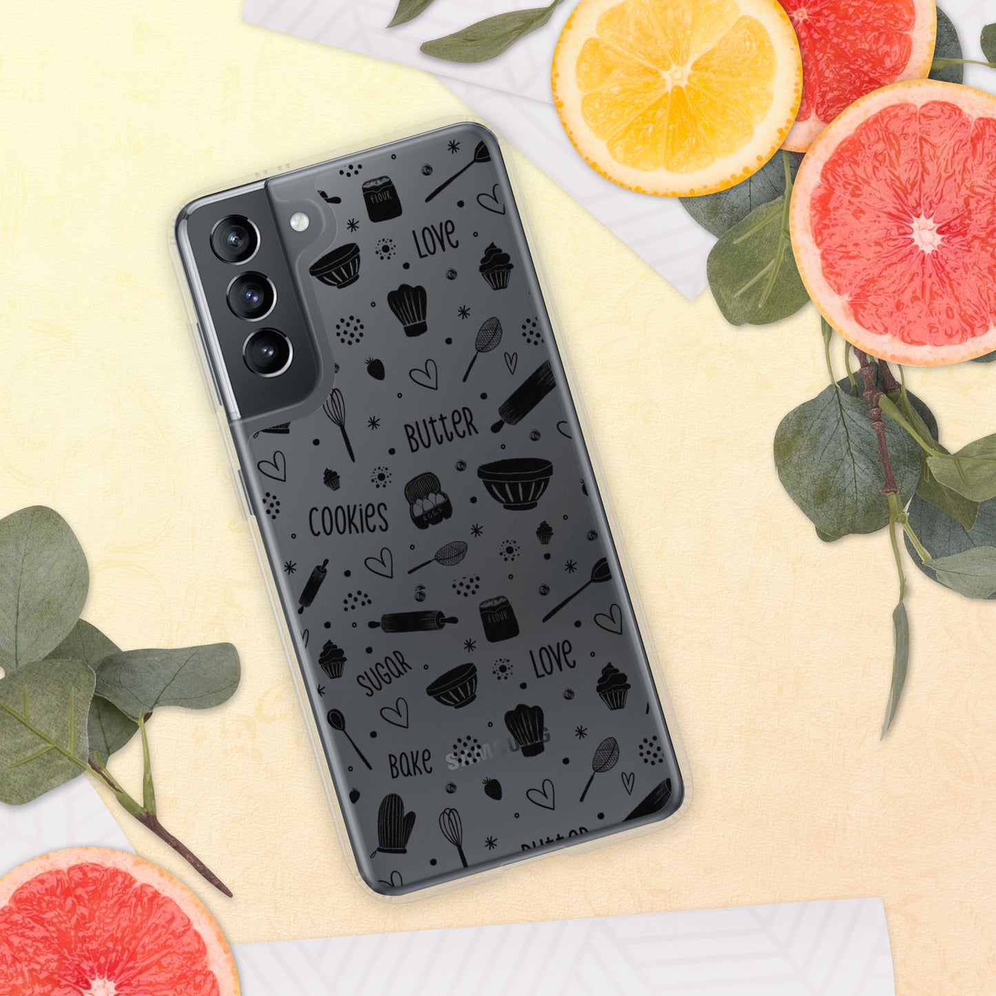 Baking Doodles Clear - Samsung Phone Case