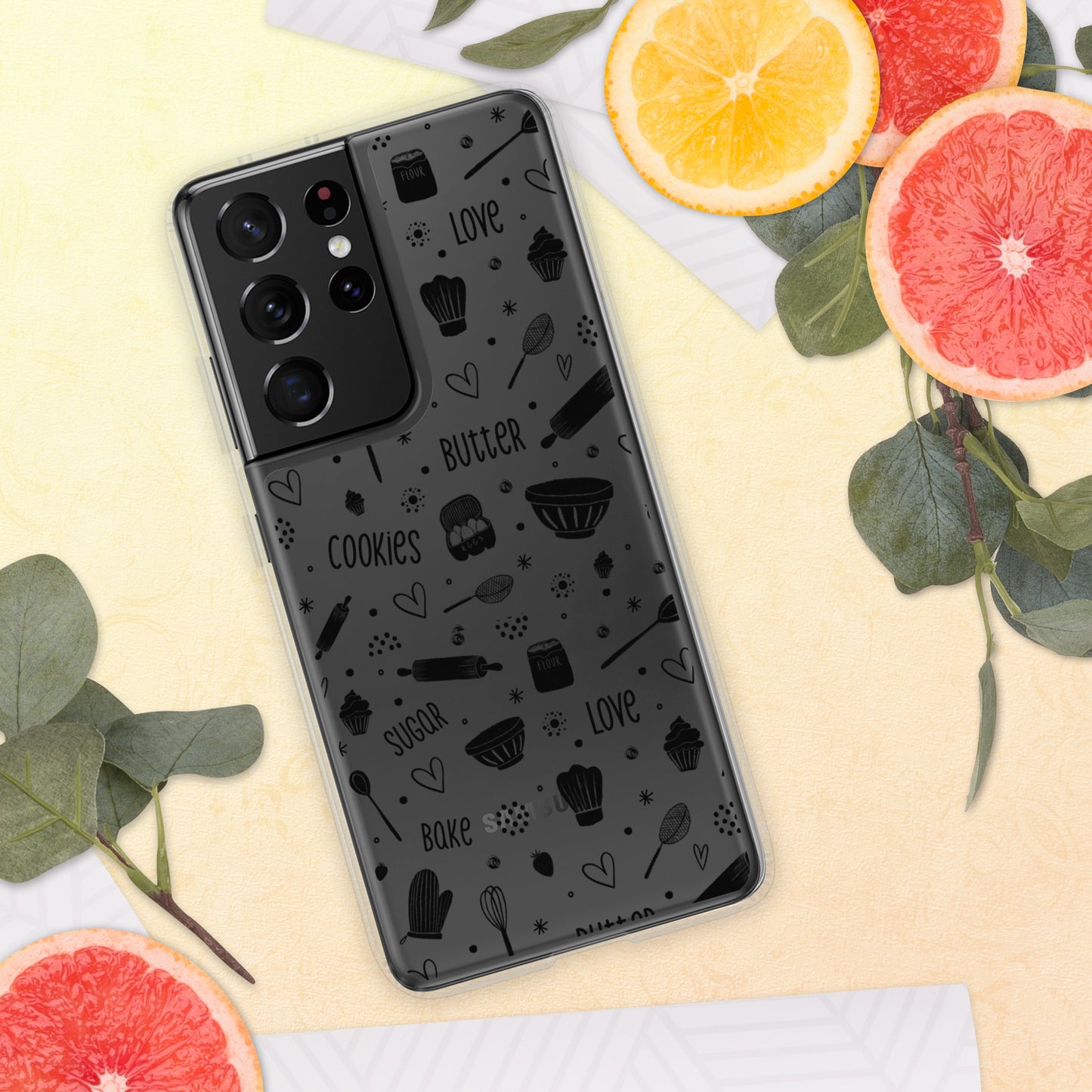 Baking Doodles Clear - Samsung Phone Case