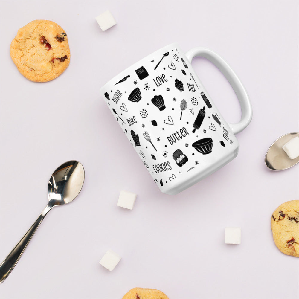 Baking Doodles - White Glossy Mug