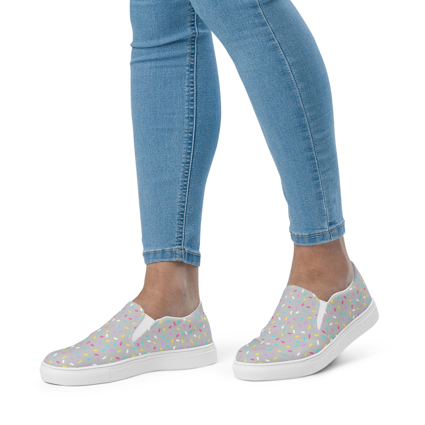 Sprinkled with Love - Women’s Slip-on Canvas Shoes in Gray