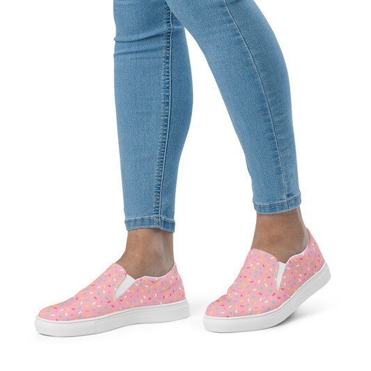 Sprinkled with Love - Women’s Slip-on Canvas Shoes in Pink