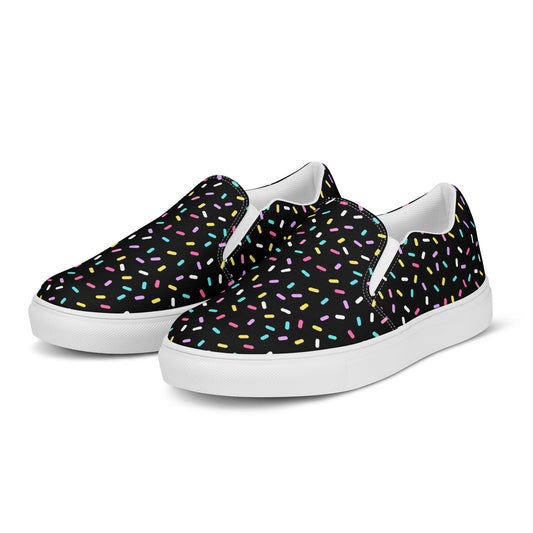 Sprinkled with Love - Women’s Slip-on Canvas Shoes in Black