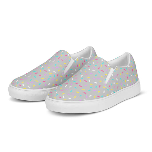 Sprinkled with Love - Women’s Slip-on Canvas Shoes in Gray