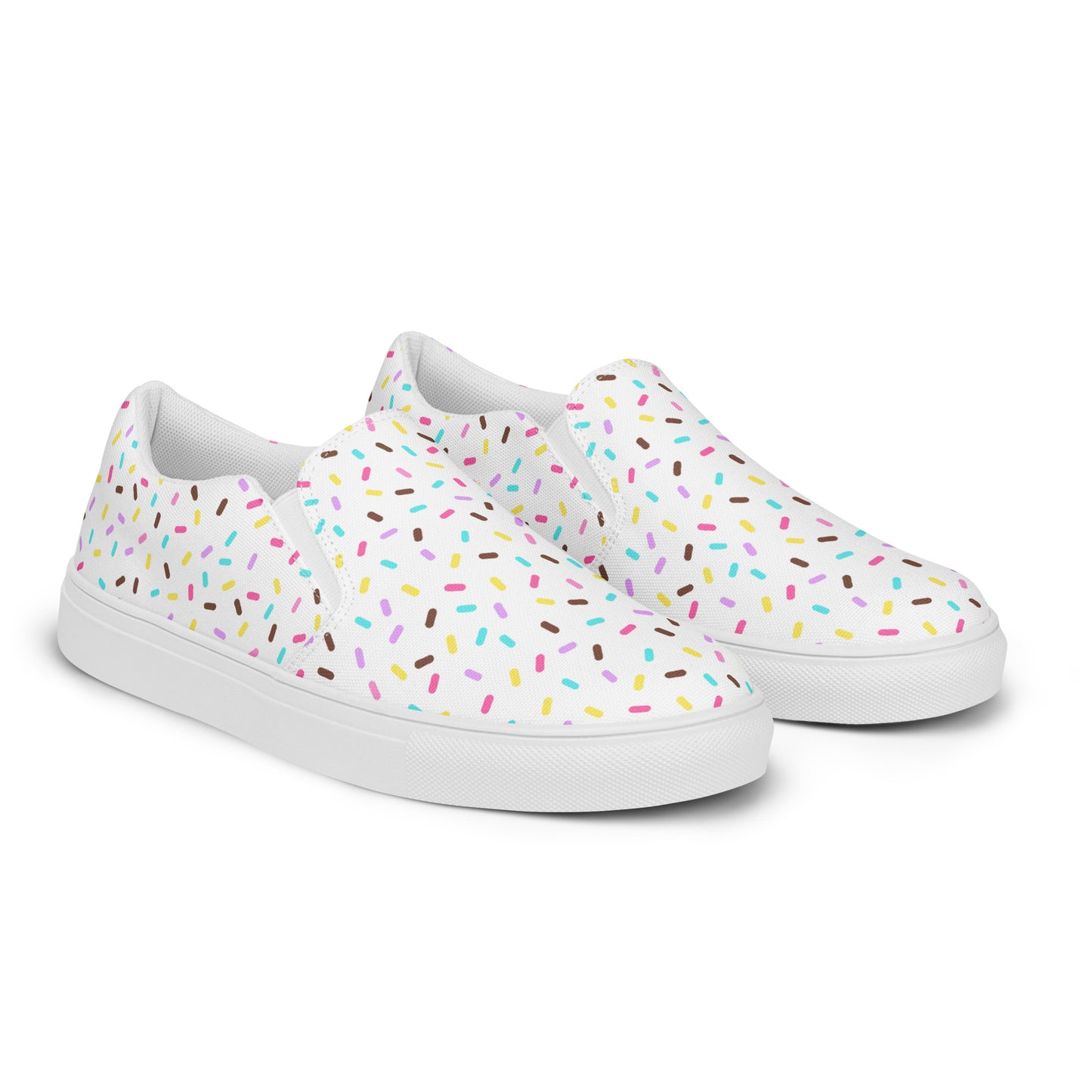 Sprinkled with Love - Women’s Slip-on Canvas Shoes in White
