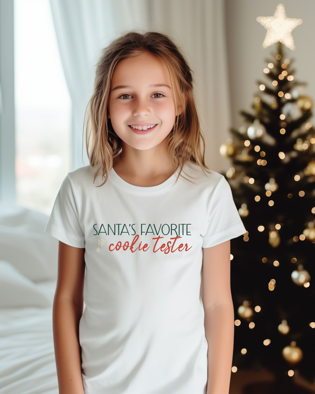 Santa's Favorite Cookie Tester Youth Short Sleeve T-Shirt