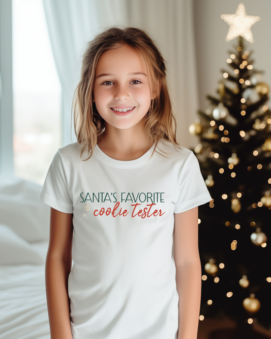 Santa's Favorite Cookie Tester Youth Short Sleeve T-Shirt