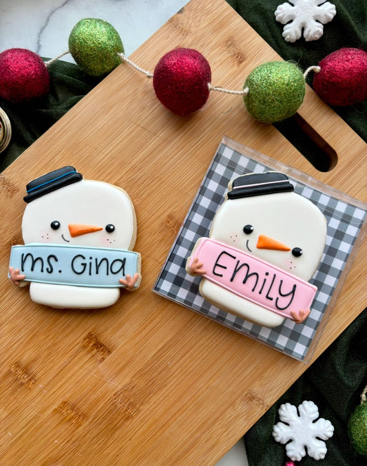 Personalized Snowman Single - Christmas Cookie Presale - LOCAL PICK UP ONLY