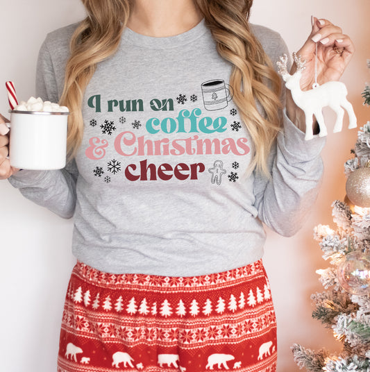 Coffee & Christmas Cheer Unisex Long Sleeve Tee
