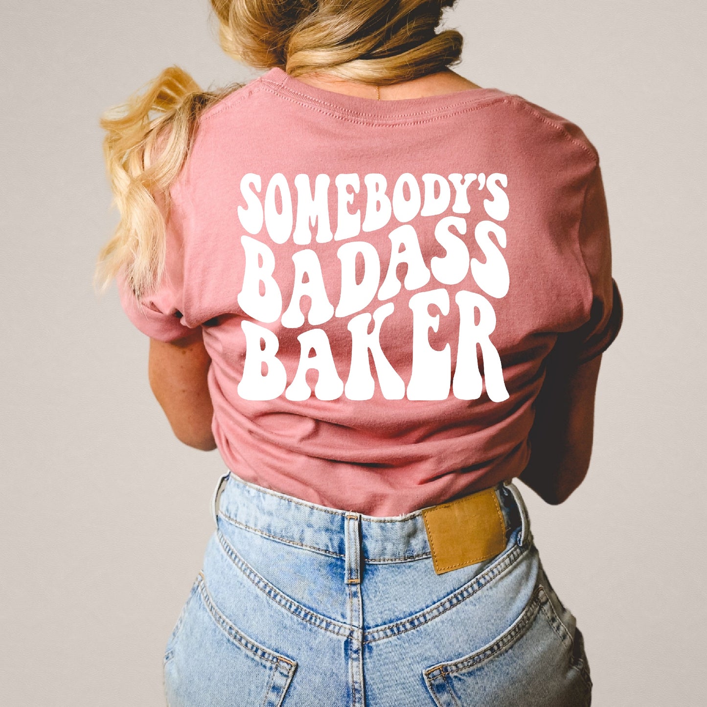 Somebody's Badass Baker Embroidered Unisex Tee