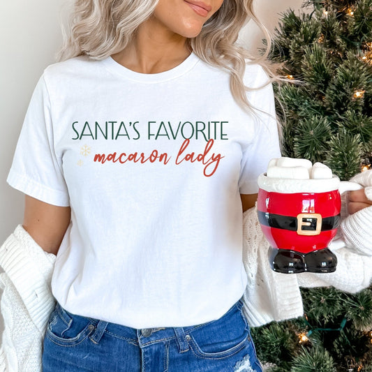 Santa's Favorite Macaron Lady Unisex Tee