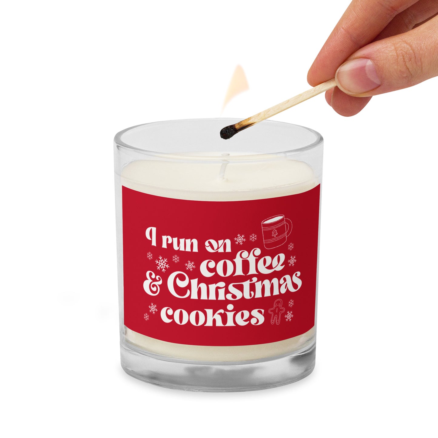 Coffee & Christmas Cookies Glass Jar Soy Wax Candle