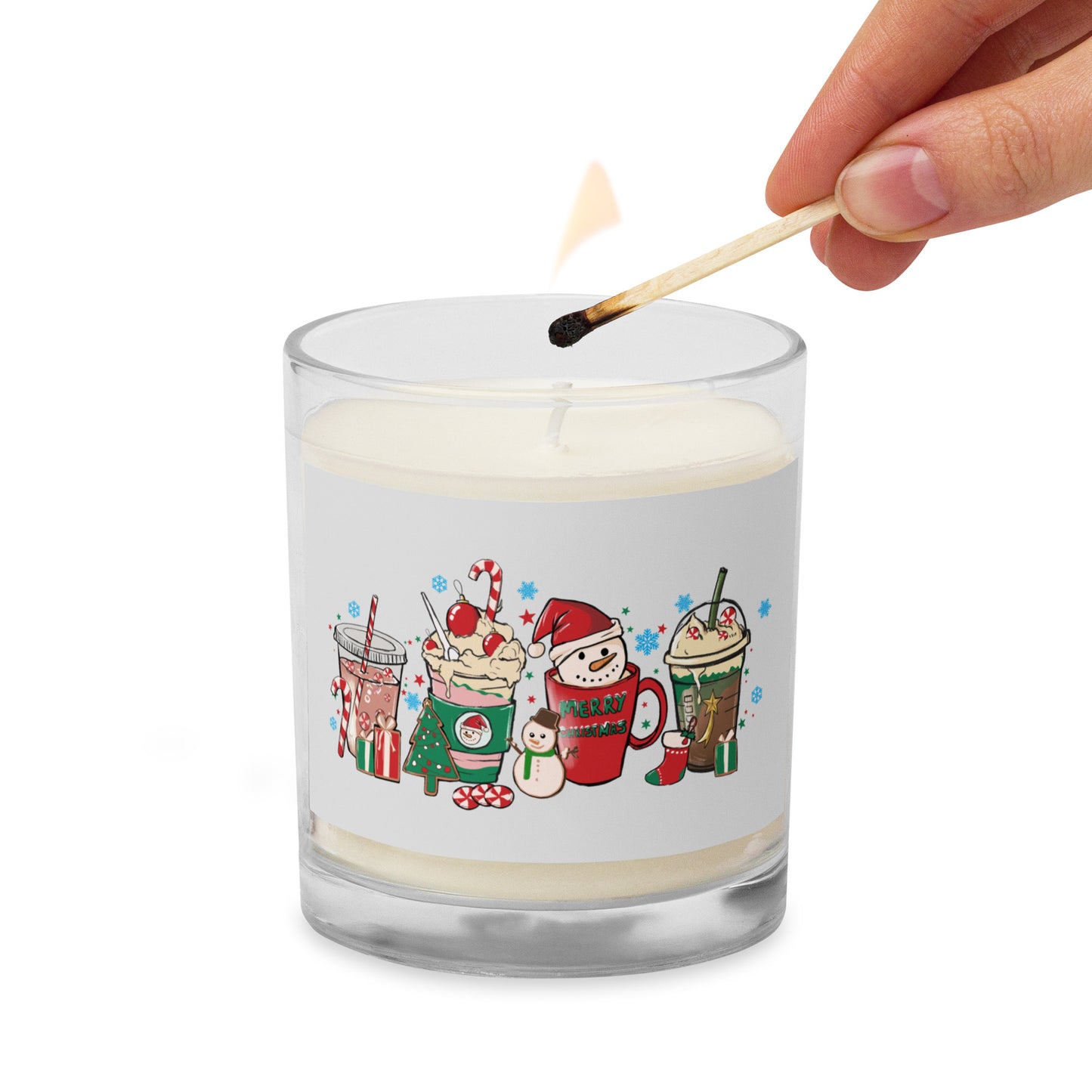 Christmas Coffee Glass Jar Soy Wax Candle