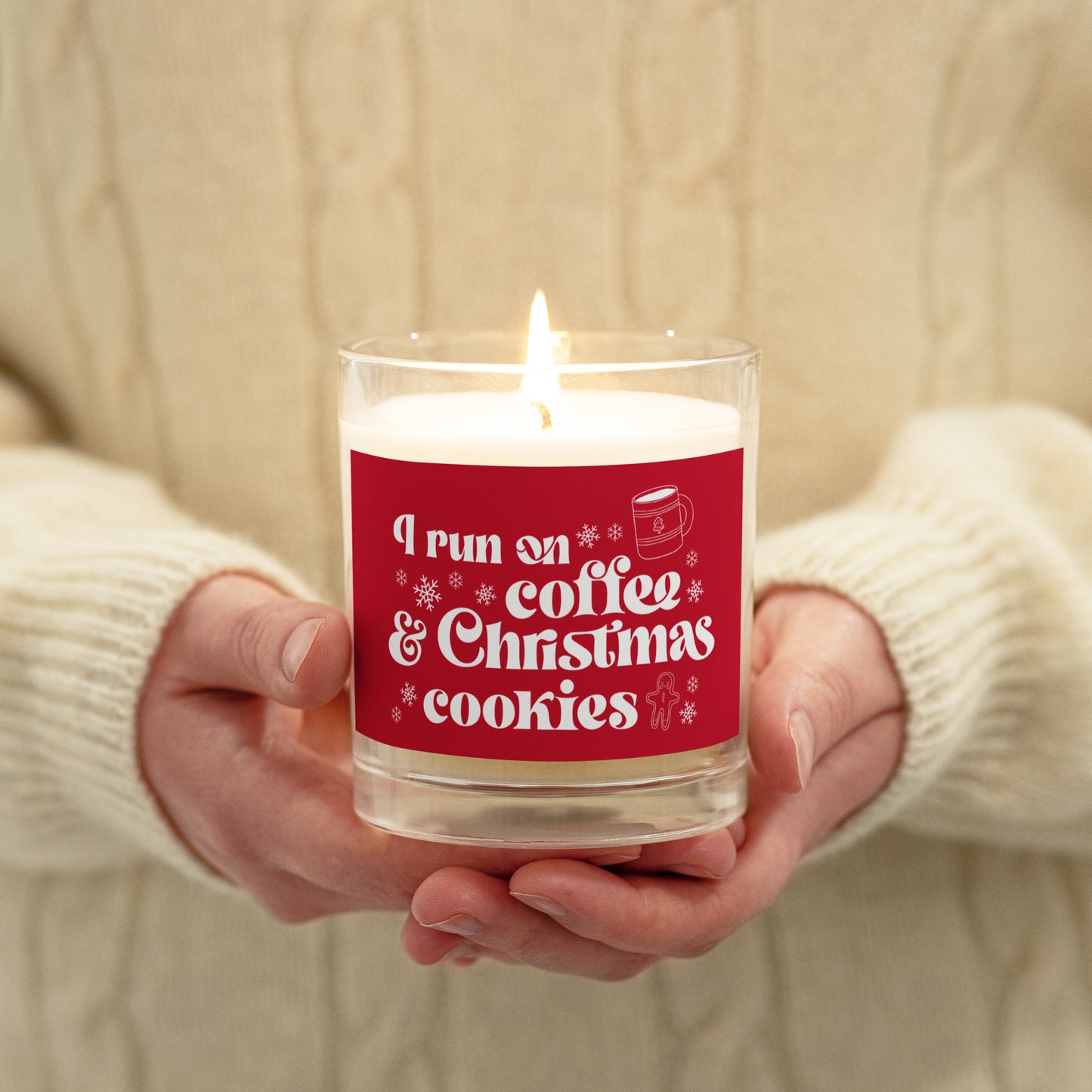 Coffee & Christmas Cookies Glass Jar Soy Wax Candle