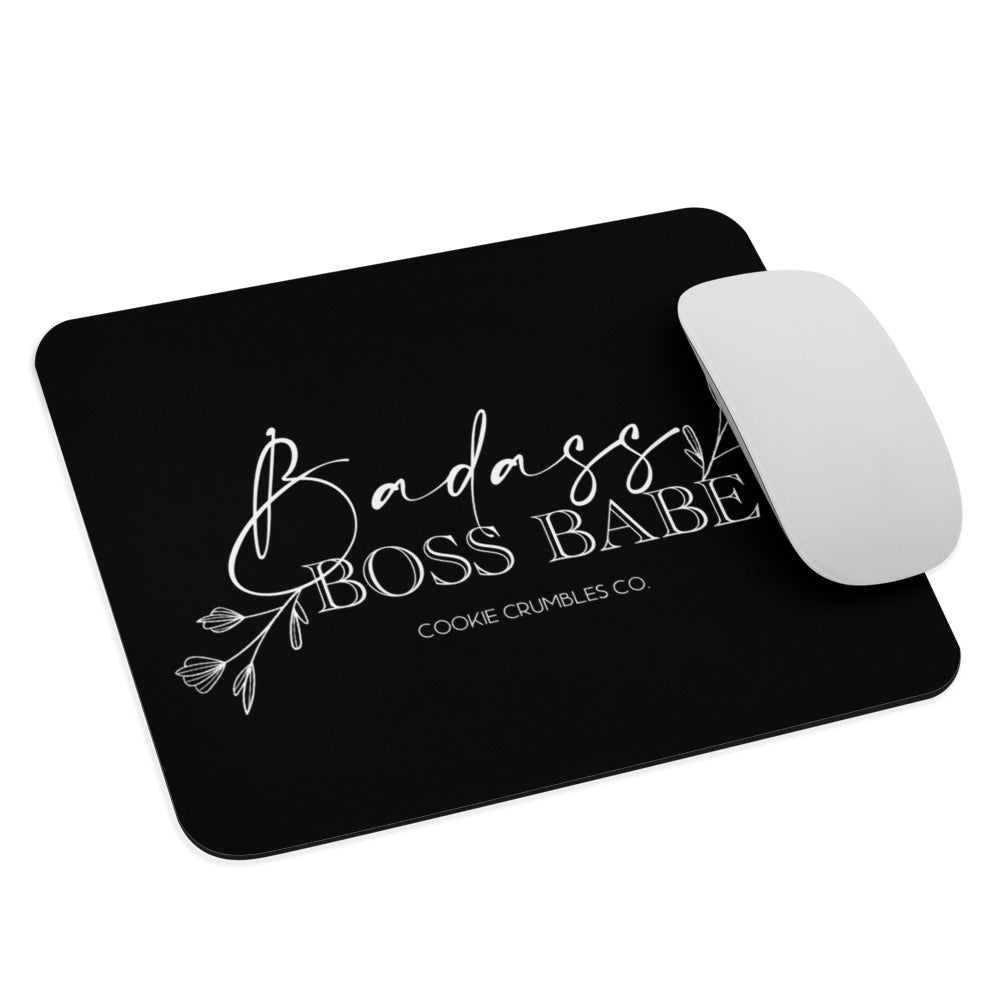 Badass Boss Babe Floral Mouse Pad