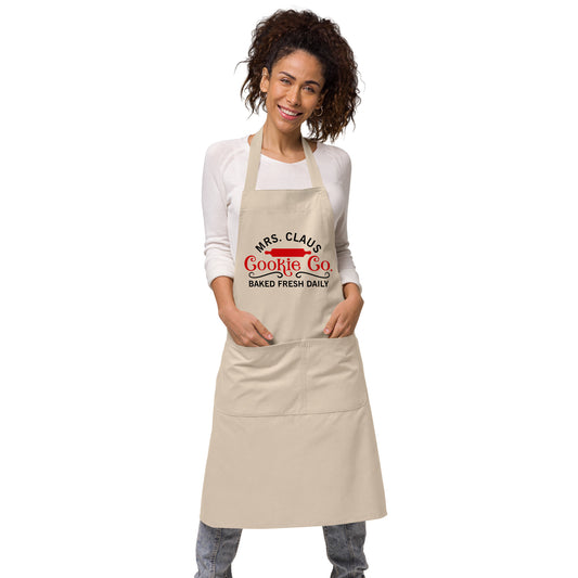 Mrs. Claus Cookie Co. - Prined -  Organic Cotton Apron