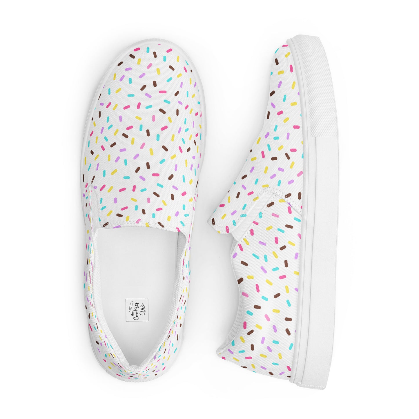Sprinkled with Love - Women’s Slip-on Canvas Shoes in White