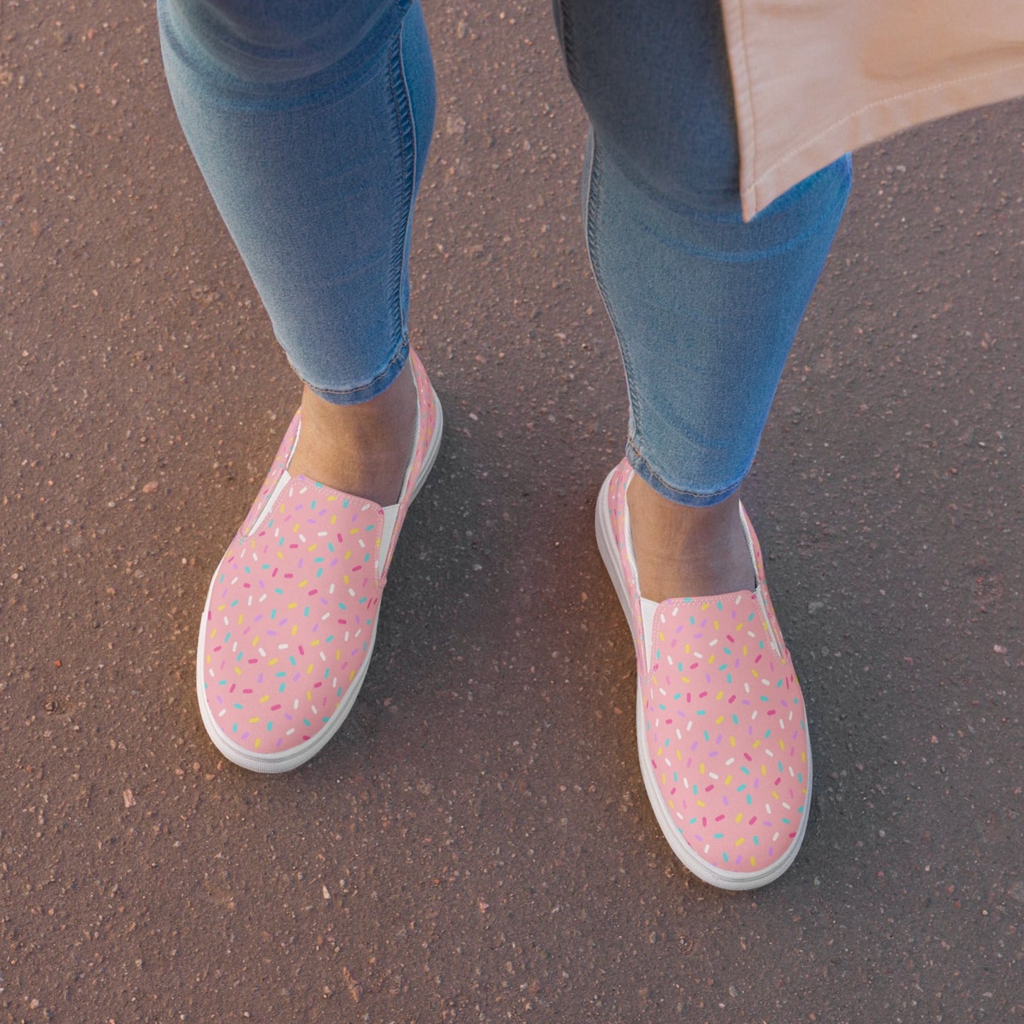 Sprinkled with Love - Women’s Slip-on Canvas Shoes in Pink
